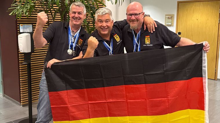 Foto: privat / Das deutsche Benchrest-Team konnte in Finnland über insgesamt vier Medaillen jubeln.