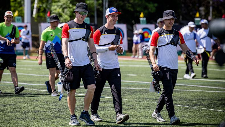 Foto: World Archery / Nach dem nicht zufriedenstellenden Auftritt in Puebla wollen Mathias Kramer, Jonathan Vetter und Moritz Wieser in Antalya ihre wahre Stärke zeigen.