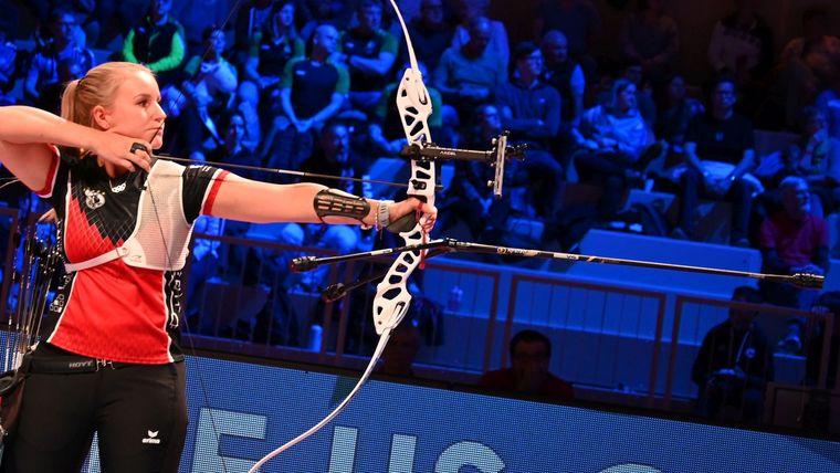 Foto: Eckhard Frerichs / Katharina Bauer - hier beim siegreichen Bundesligafinale in Wiesbaden - kehrt für den Vegas Shoot noch einmal in die Halle zurück.