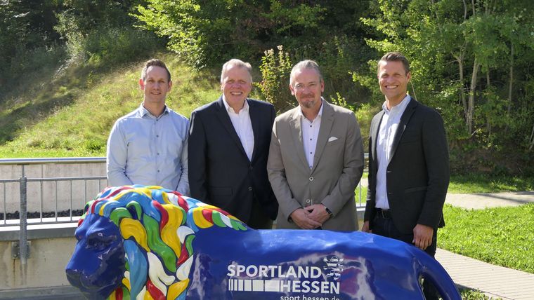 Foto: DSB / Deutsch-niederländischer Austausch mit v.l. Raymon Willemsen, Jörg Brokamp, Sander Duisterhof und Andreas Friedrich.