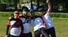 Foto: Peter Hughes / Die neuen Feldbogen-Europameister v.l. Michael Meyer, Felix Wieser, Coach Florian Stadler und Henning Lüpkemann.