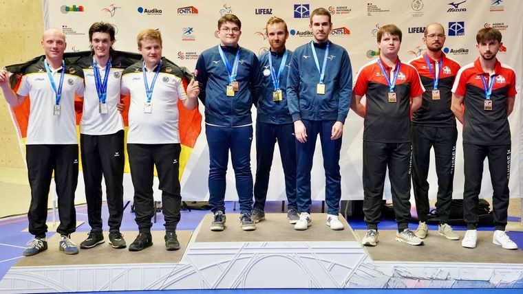 Foto: FFTir / Die deutschen Männer Schmied, Klöckers und Eiglsperger gewinnen Silber im Team.