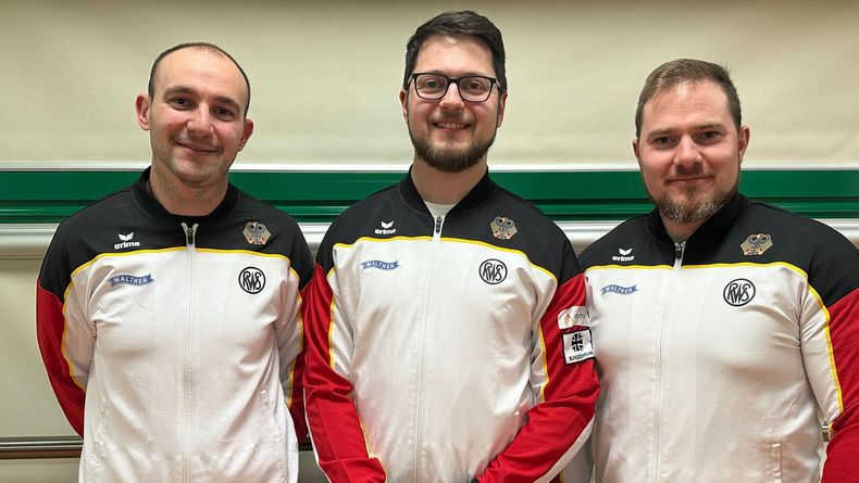 Foto: DSB / Werden den DSB bei der EM in Osijek vertreten, wenn dem Nominierungsvorschlag zugestimmt wird, v.l.: Emanuel Müller, Florian Peter und Oliver Geis.